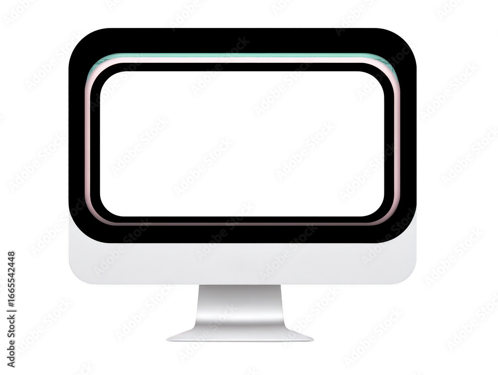 Poster computer monitor screen display technology modern blank isolated digital desktop white minimal front