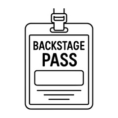 Backstage pass icon with transparent background featuring exclusive event access and VIP area design for concerts and entertainment concept
