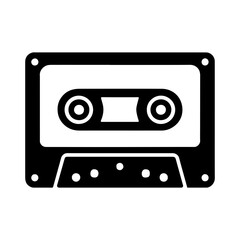Cassette tape icon with transparent background featuring retro audio media design for music and vintage concept
