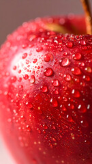 水滴のついた林檎のマクロ画像