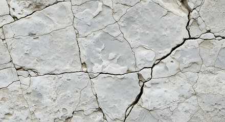 Obraz premium Cracked White Stucco Wall Texture.