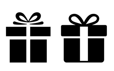 Set of gift box icon, silhouette of gift boxes