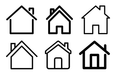 house icon set, house silhouette on white background