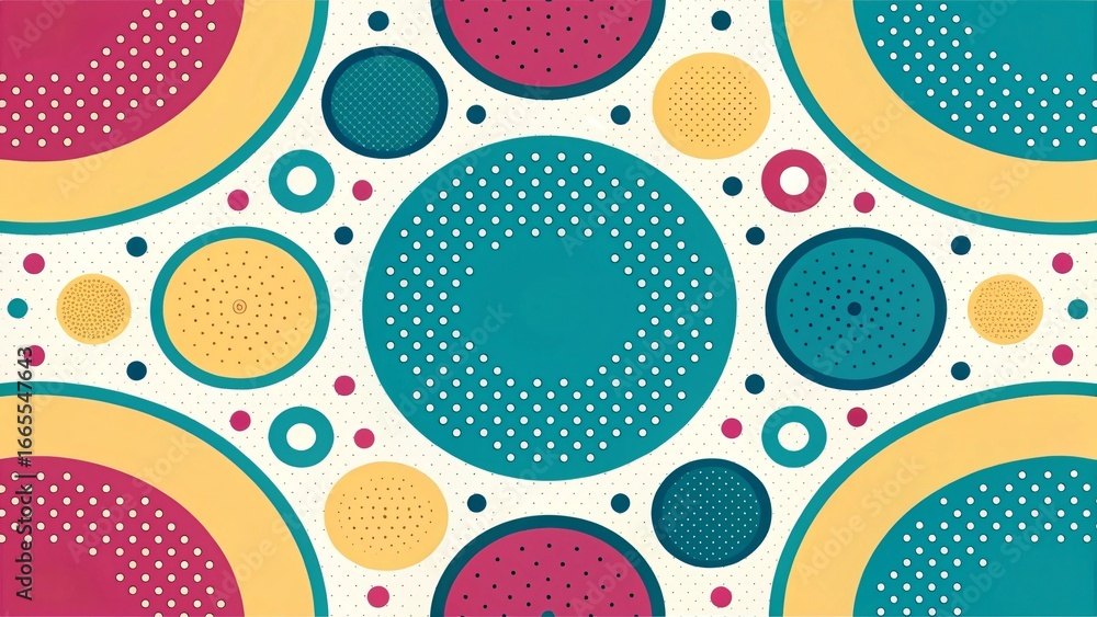 Poster vibrant circle pattern: a captivating abstract design of colorful circles, creating a visually engag
