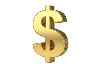 Fototapeta premium Shimmering golden dollar sign symbol represents wealth finance and economic success transparent background