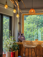 wooden table and chairs