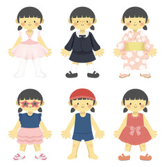 女の子のファッションセット