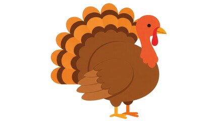 Illustration of a brown and orange turkey.