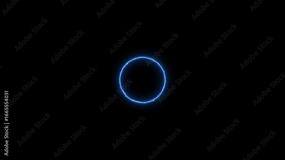Poster abstract neon light circle loading frame animation background.neon circle waves loop animation backg