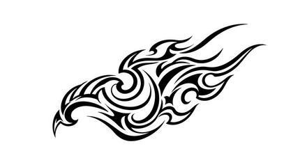 Fototapeta premium Tribal flame tattoo design.