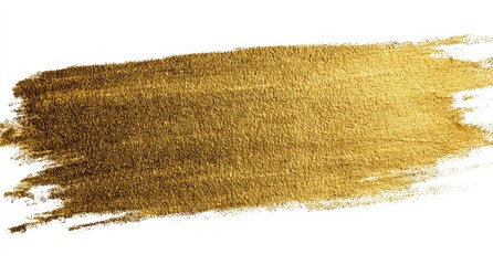 Gold paint stroke against white background