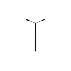 Street light vector icon. Lamppost flat silhouette.
