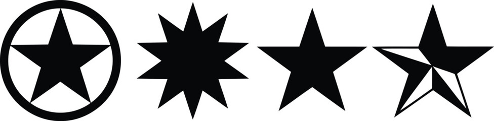 Obraz premium A Collection of Starry Shapes Diverse Star Designs Ranging from Classic to Abstract Artistic Star Illustrations Symbolic Star Graphics