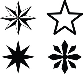 A Collage of Star Illustrations with Diverse Shapes and Styles Displaying Geometric Complexity and Varied Artistic Interpretations