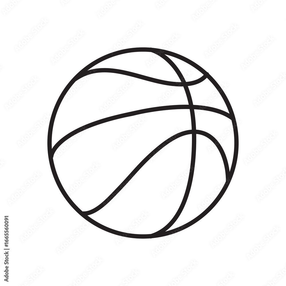 Poster basketball icon simple vector isolated symbol vector linear illustration for web and app..eps