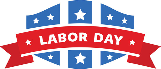 Vector labor day banner with american flag colors and stars scalable illustration