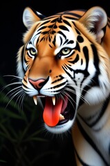 Close-up of a Roaring Tiger