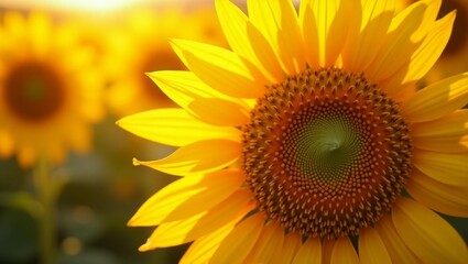 Obraz premium Close-Up of Bright Yellow Sunflower Bloom