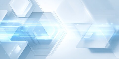 Abstract light blue and white geometric shapes