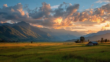 Mountain Landscape at Golden Hour