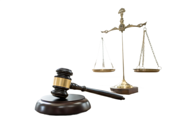 Gavel law white background courthouse indoors on AI generated by PNG