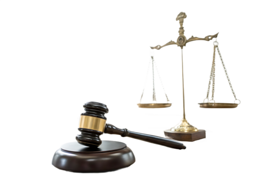 Gavel law white background courthouse indoors on AI generated by PNG