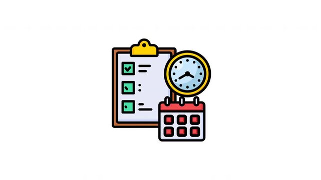 Planning And Time Management Icon Animation