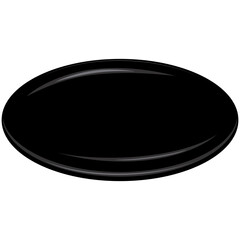 Black Empty Plate Ceramic Melamine Vector Illustration