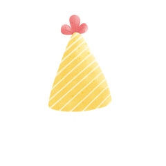 Cute yellow party hat illustration