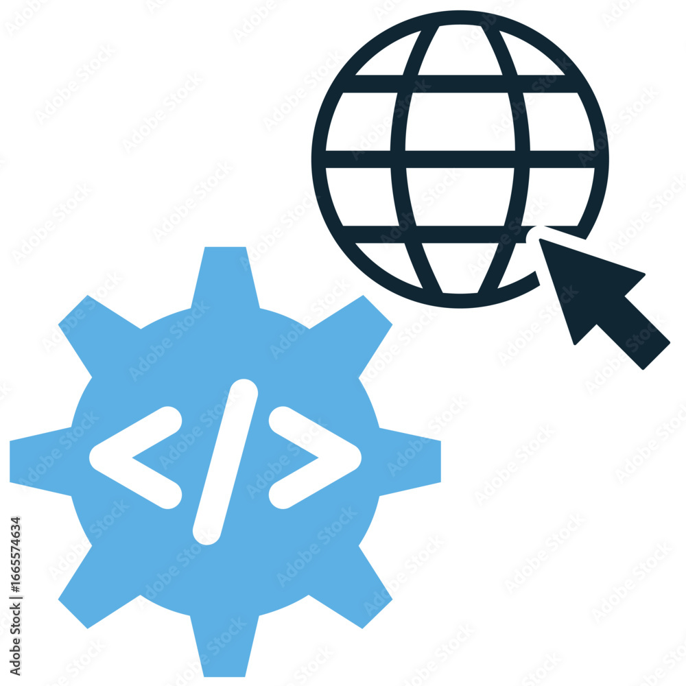 Poster internet programming icon vector for web development, coding, and software engineering. useful for i