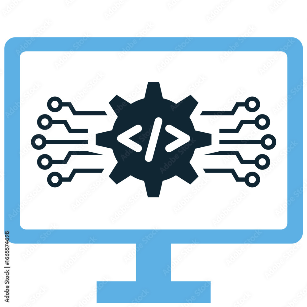 Poster software icon vector for digital programs, app development, and system solutions. useful for illustr