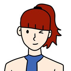 cute woman with hairstyle design and blouse illustration