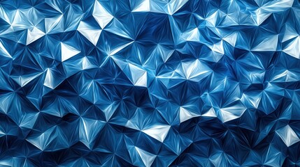 Obraz premium A blue and white geometric pattern with a blue background.