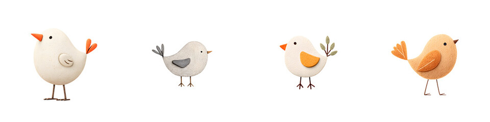 Cute Watercolor Birds Illustration Set