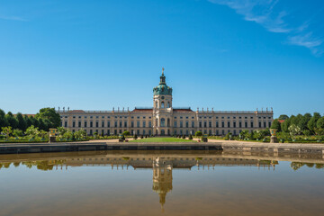 Berlin, Germany - July 19, 2022 : back side at Charlottenburg Palace (Schloss) the Baroque summer...