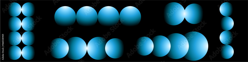 Poster blue gradient circle ball circle background vector for futuristic technology, digital data, and flui