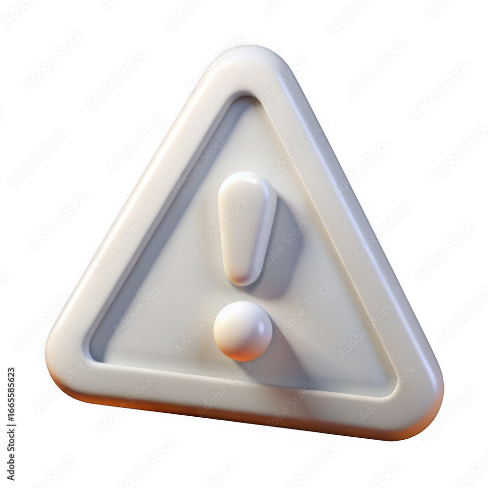 Poster 3d realistic warning sign exclamation point icon isolated transparent background
