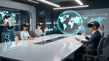 Virtual Reality Meeting with Global Data Visualization - Powered by Adobe
