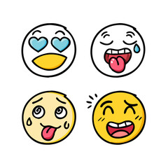 Happy laughing and loving emojis hearts