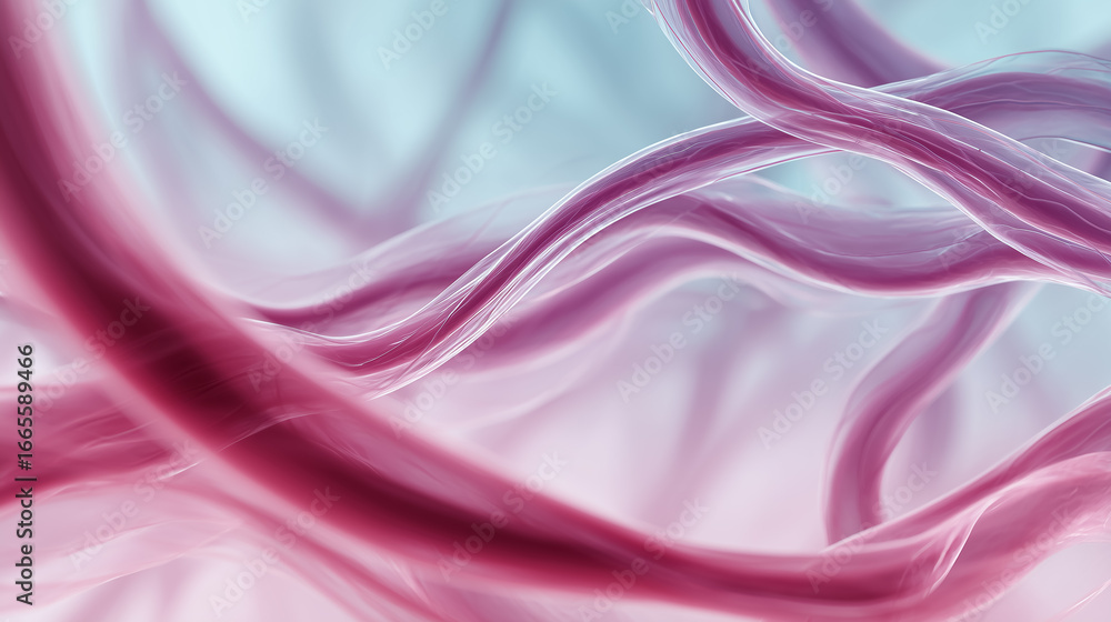 Poster abstract pink and purple lines flowing smoothly in a gradient background