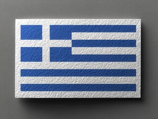 Blank white paper on draped Greek flag, ideal for announcements or presentations High-resolution image, perfect for design projects - national stock blue abstract