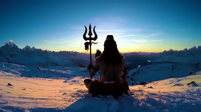 Shiva Sunrise Himalayan Mountains.