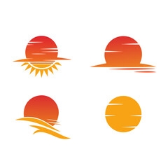 Set Sun Vector illustration Icon Logo Template design
