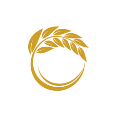 Agriculture wheat logo vector template and symbol
