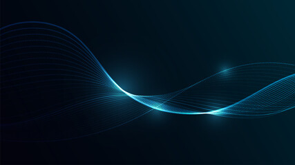 Futuristic Digital Wave with Luminous Neon Lines