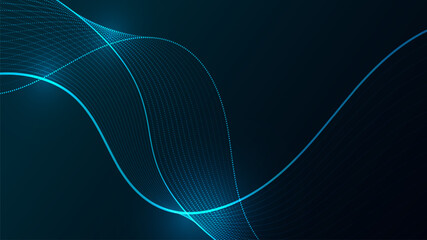 Futuristic Digital Wave with Luminous Neon Lines