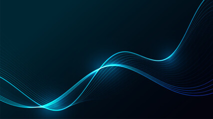 Futuristic Digital Wave with Luminous Neon Lines