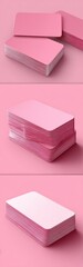 Pink Cards Mockup: Stacked & Single