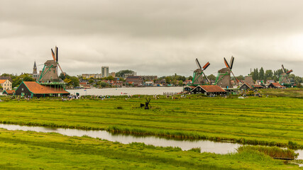 A real dutch windmill in Zaandam, Holland on august 20th 2025
