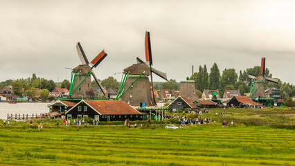 A real dutch windmill in Zaandam, Holland on august 20th 2025
